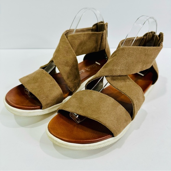 🎀 ALTARD STATE WOMEMS SIZE 9M REAR ZIP MICROFIBER BRUSHED SUEDE STYLE SANDALS - Picture 4 of 14